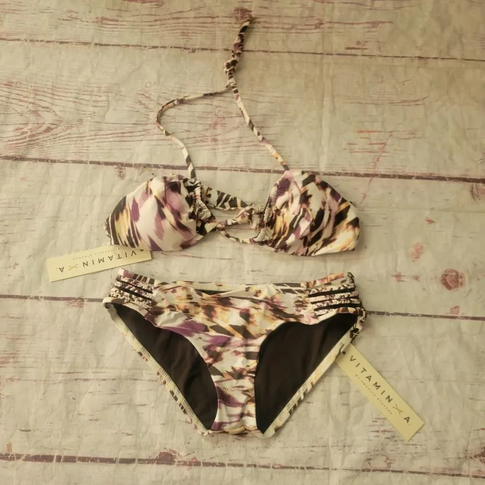 Vitamin A LA Plume Jaydah Braid Bikini Set Size XS/S NWT
